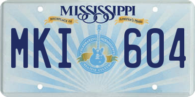 MS license plate MKI604