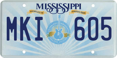 MS license plate MKI605