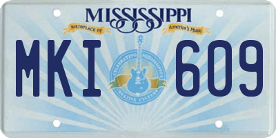 MS license plate MKI609