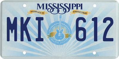 MS license plate MKI612