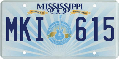 MS license plate MKI615