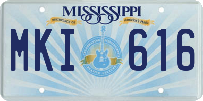 MS license plate MKI616