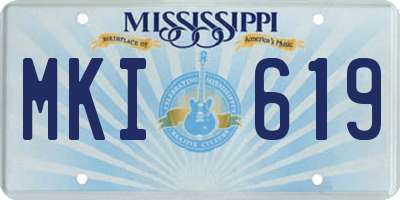 MS license plate MKI619
