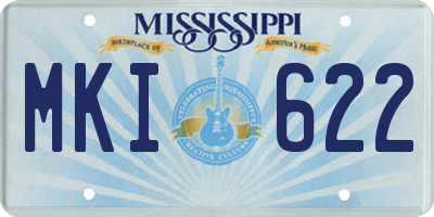 MS license plate MKI622