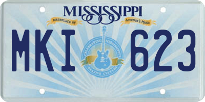 MS license plate MKI623