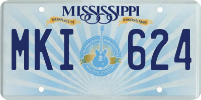 MS license plate MKI624