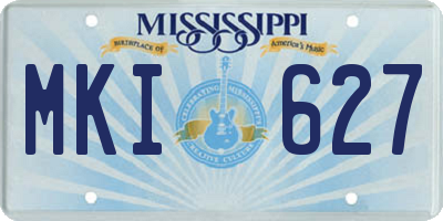 MS license plate MKI627