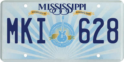 MS license plate MKI628