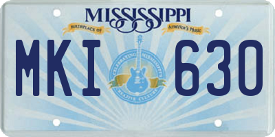 MS license plate MKI630
