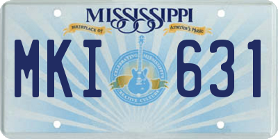 MS license plate MKI631