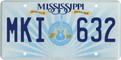 MS license plate MKI632