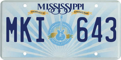 MS license plate MKI643