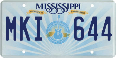 MS license plate MKI644