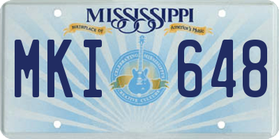MS license plate MKI648
