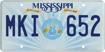 MS license plate MKI652