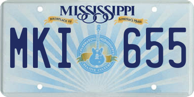 MS license plate MKI655