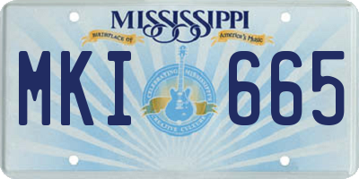 MS license plate MKI665
