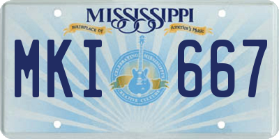 MS license plate MKI667