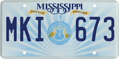 MS license plate MKI673