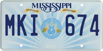 MS license plate MKI674