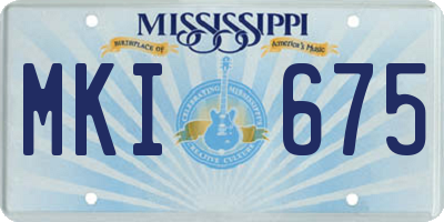 MS license plate MKI675