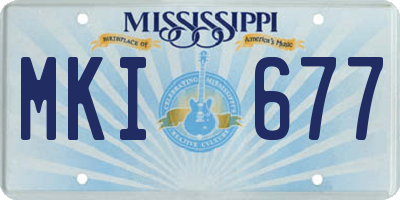 MS license plate MKI677