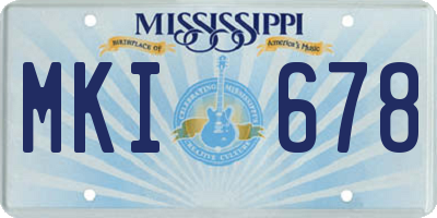 MS license plate MKI678