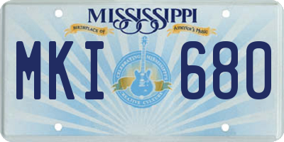 MS license plate MKI680