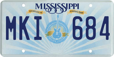 MS license plate MKI684