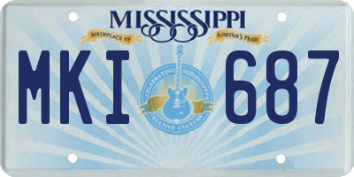 MS license plate MKI687