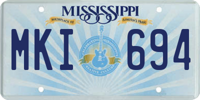 MS license plate MKI694