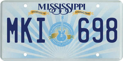 MS license plate MKI698