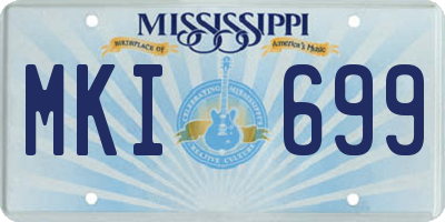 MS license plate MKI699