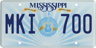 MS license plate MKI700