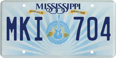 MS license plate MKI704