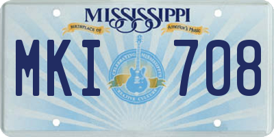 MS license plate MKI708