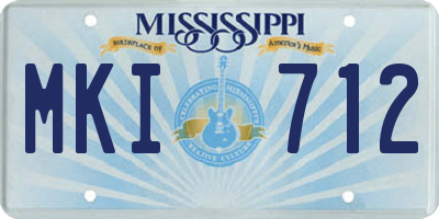 MS license plate MKI712
