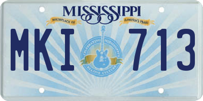 MS license plate MKI713