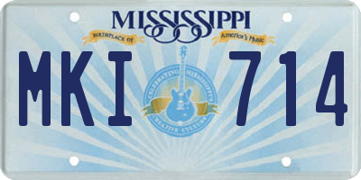 MS license plate MKI714