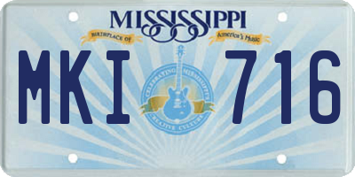 MS license plate MKI716