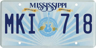 MS license plate MKI718