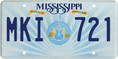 MS license plate MKI721