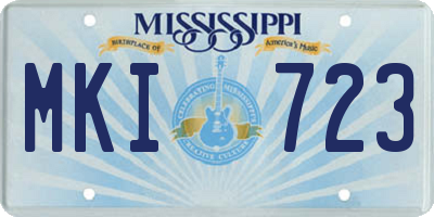MS license plate MKI723