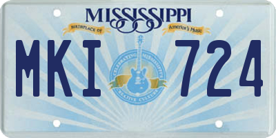 MS license plate MKI724