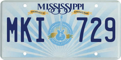 MS license plate MKI729