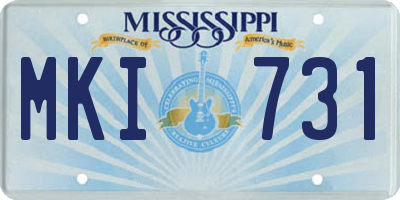 MS license plate MKI731