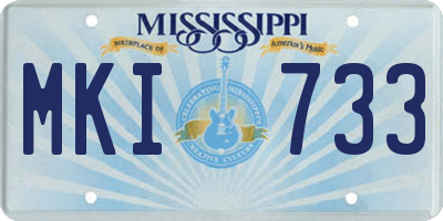 MS license plate MKI733