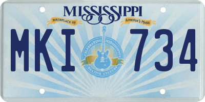 MS license plate MKI734