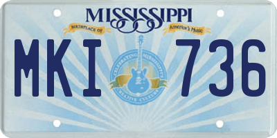 MS license plate MKI736
