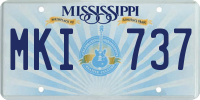 MS license plate MKI737